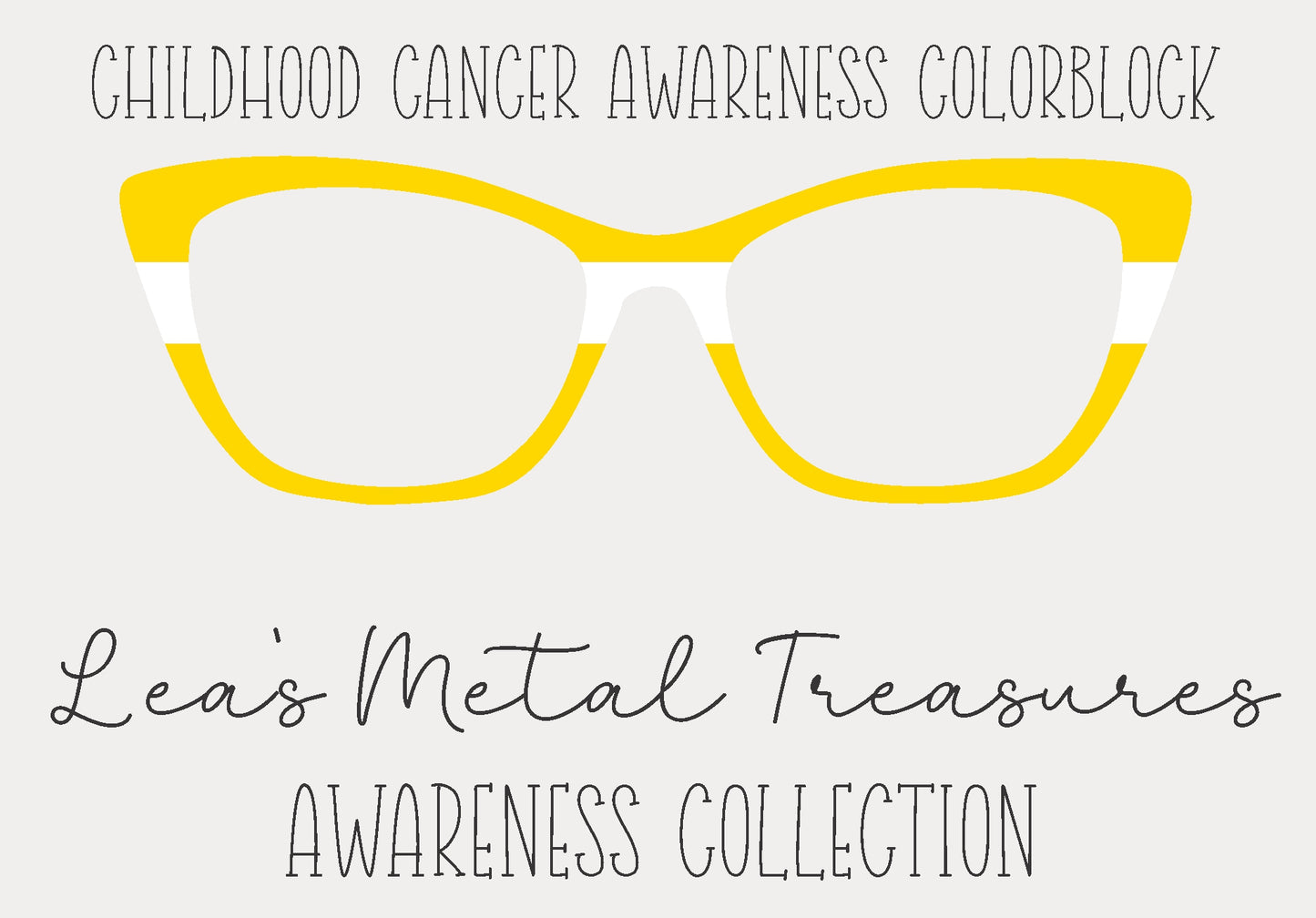 Childhood Cancer Awareness Colorblock  Eyewear Frame Toppers
