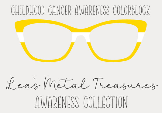 Childhood Cancer Awareness Colorblock  Eyewear Frame Toppers