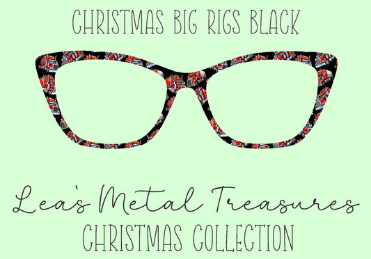 Christmas Big Rigs Black Eyewear Frame Toppers