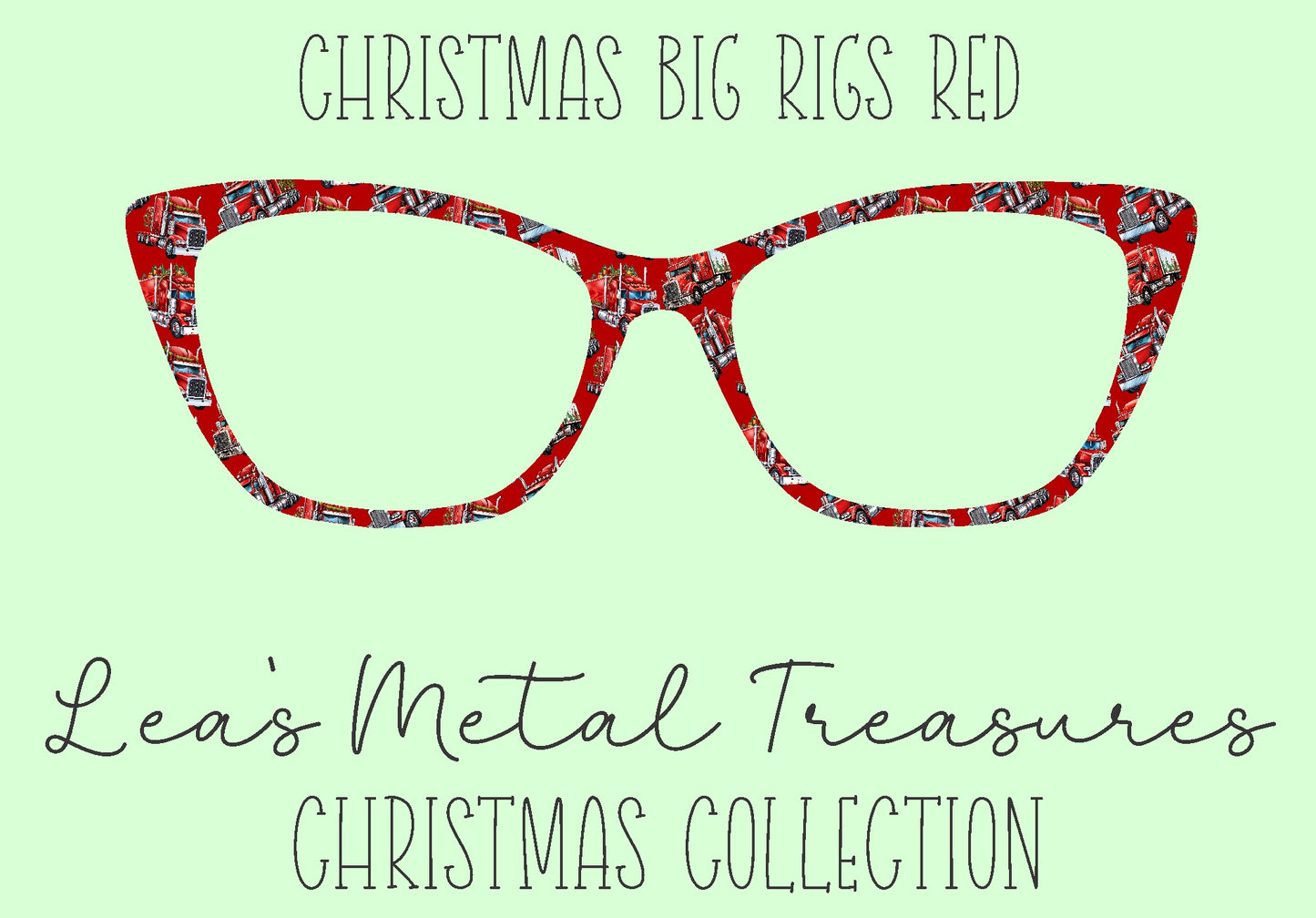 Christmas Big Rigs Red Eyewear Frame Toppers