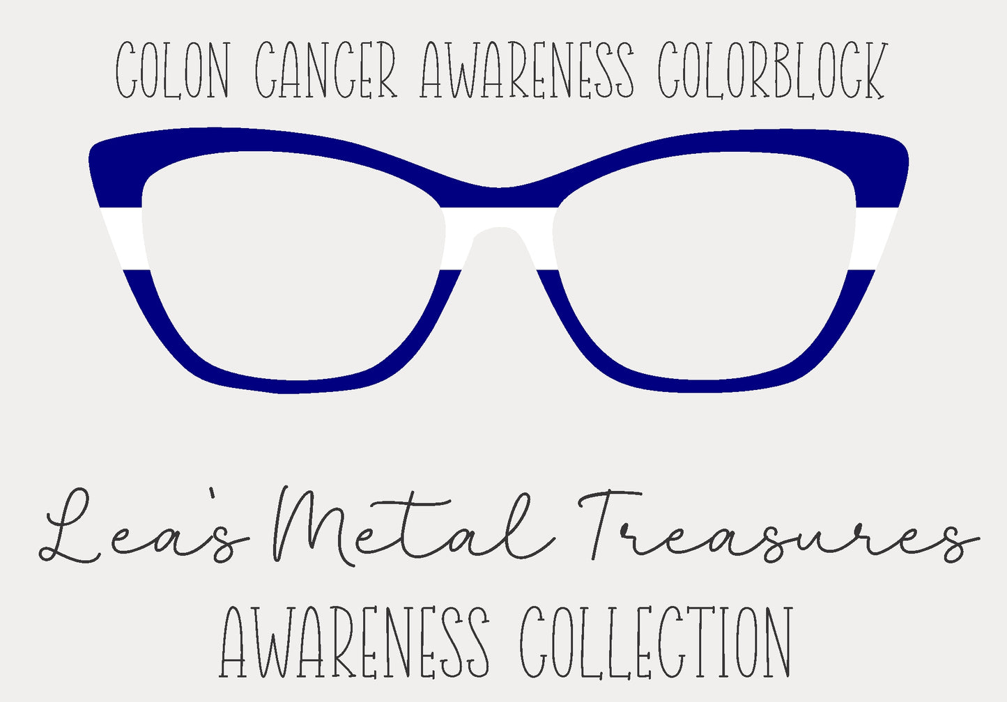 Colon Cancer Awareness Colorblock  Eyewear Frame Toppers