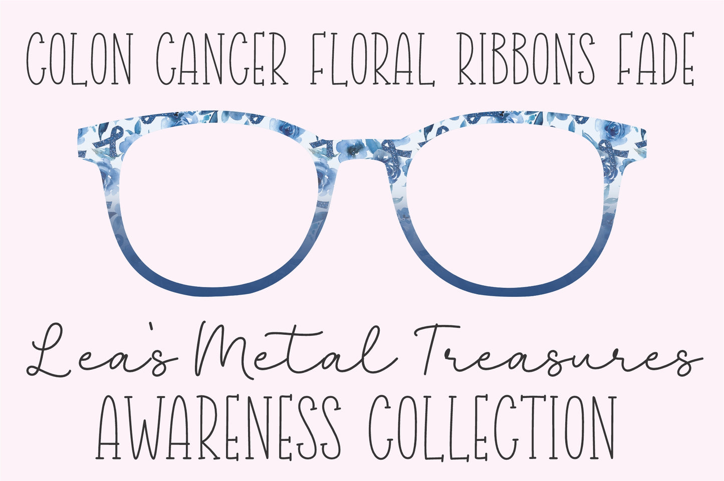 Colon Cancer Floral Ribbon Fade Frame Toppers COMES WITH MAGNETS