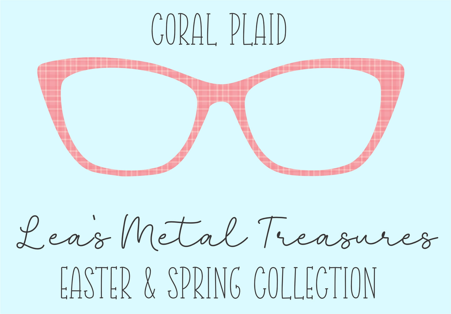 Coral Plaid • Magnetic Eyeglasses Toppers