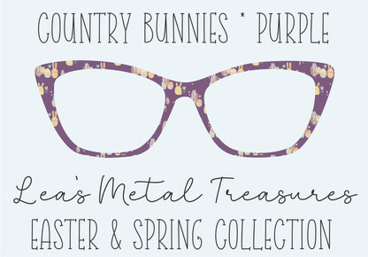 COUNTRY BUNNIES PURPLE Eyewear Frame Toppers COMES WITH MAGNETS