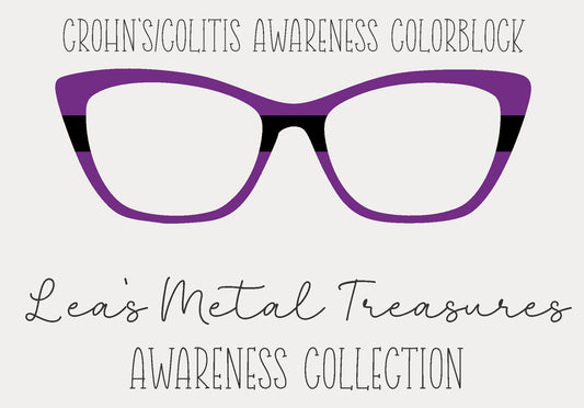 Chrons and Colitis Awareness Colorblock  Eyewear Frame Toppers