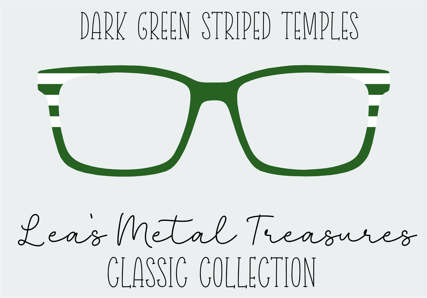 Dark Green Striped Templates Eyewear Frame Toppers