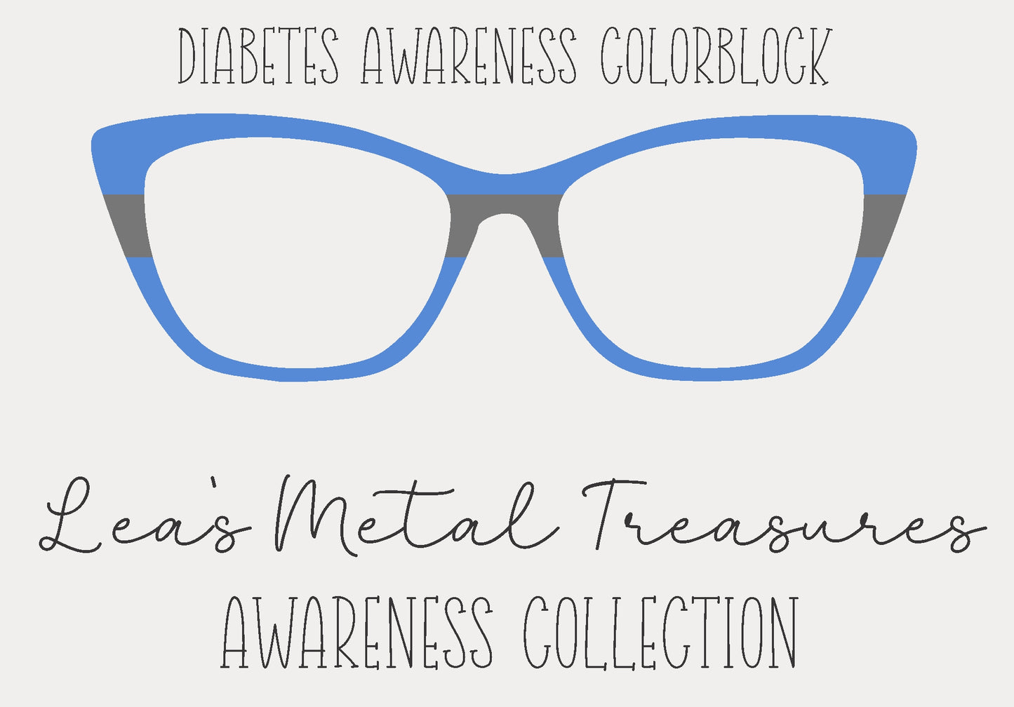 Diabetes Awareness Colorblock  Eyewear Frame Toppers