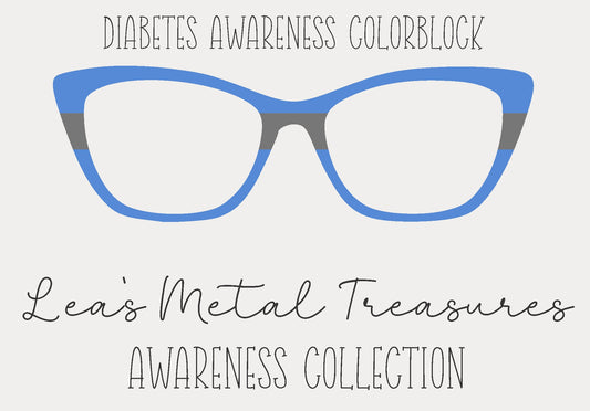 Diabetes Awareness Colorblock  Eyewear Frame Toppers