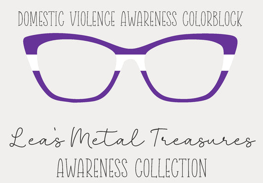 Domestic Violence Awareness Colorblock  Eyewear Frame Toppers