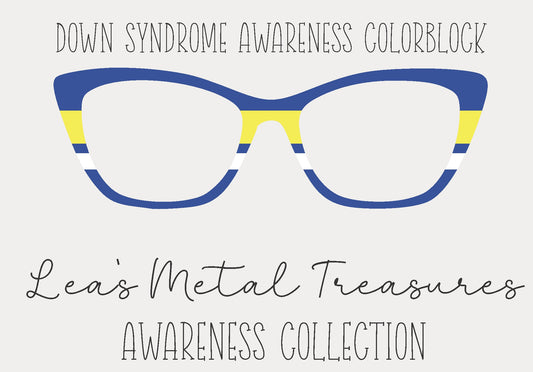 Down Syndrome Awareness Colorblock  Eyewear Frame Toppers