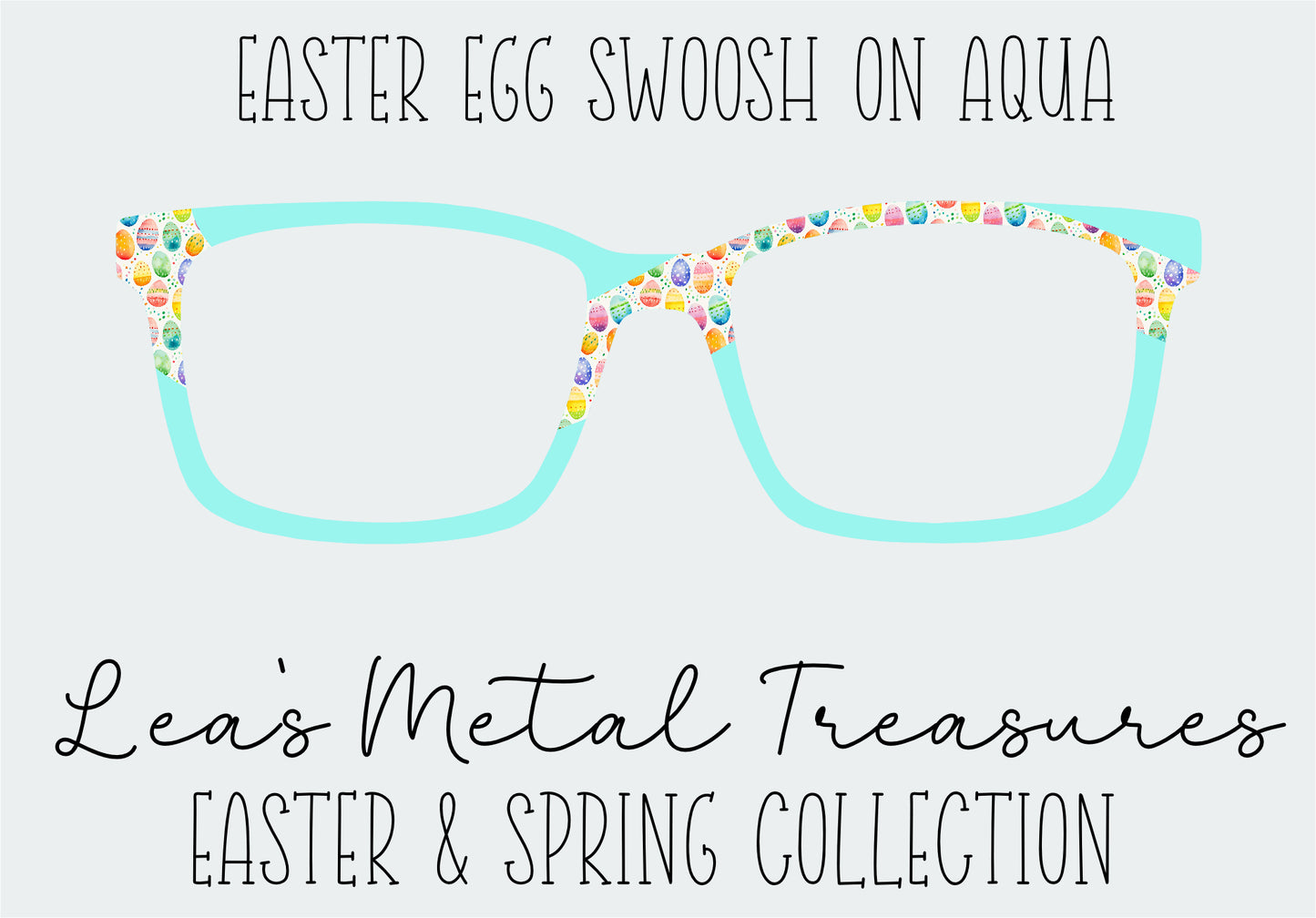 Easter Egg Swoosh On Aqua Eyewear Frame Toppers