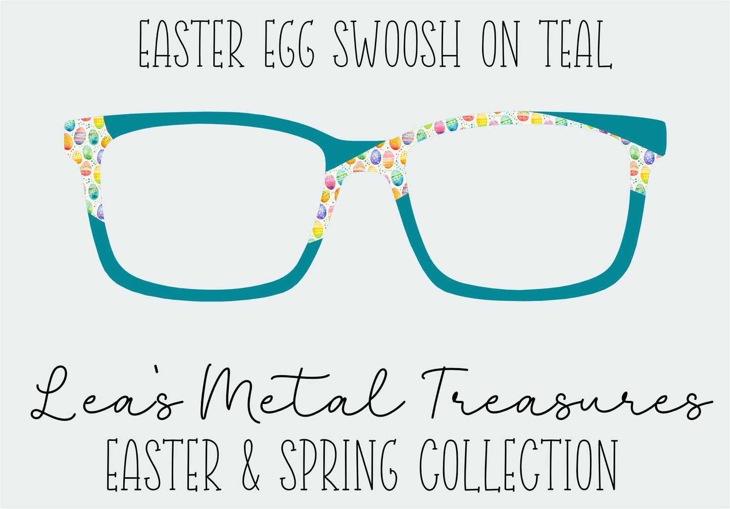Easter Egg Swoosh On Teal Eyewear Frame Toppers