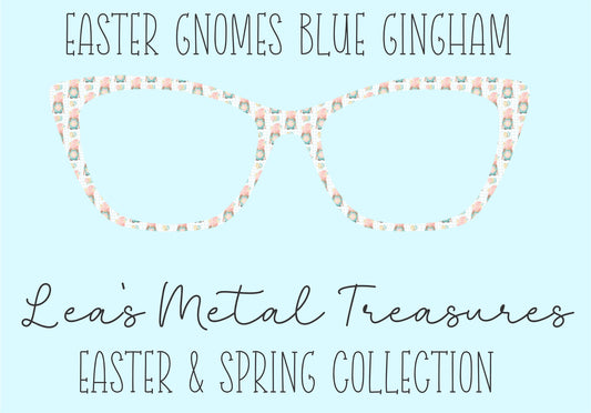 Easter Gnomes Blue Gingham • Magnetic Eyeglasses Toppers