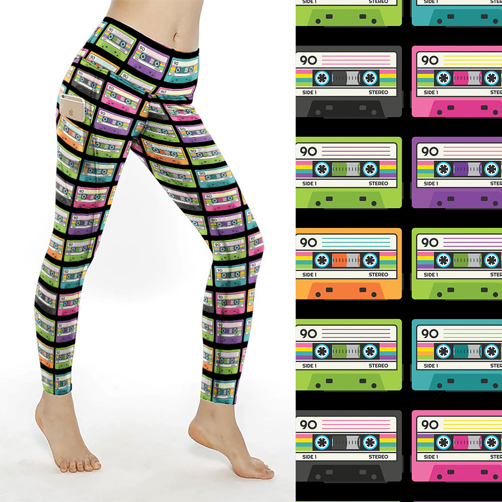 90s Cassette Tapes Women's Pocket Leggings