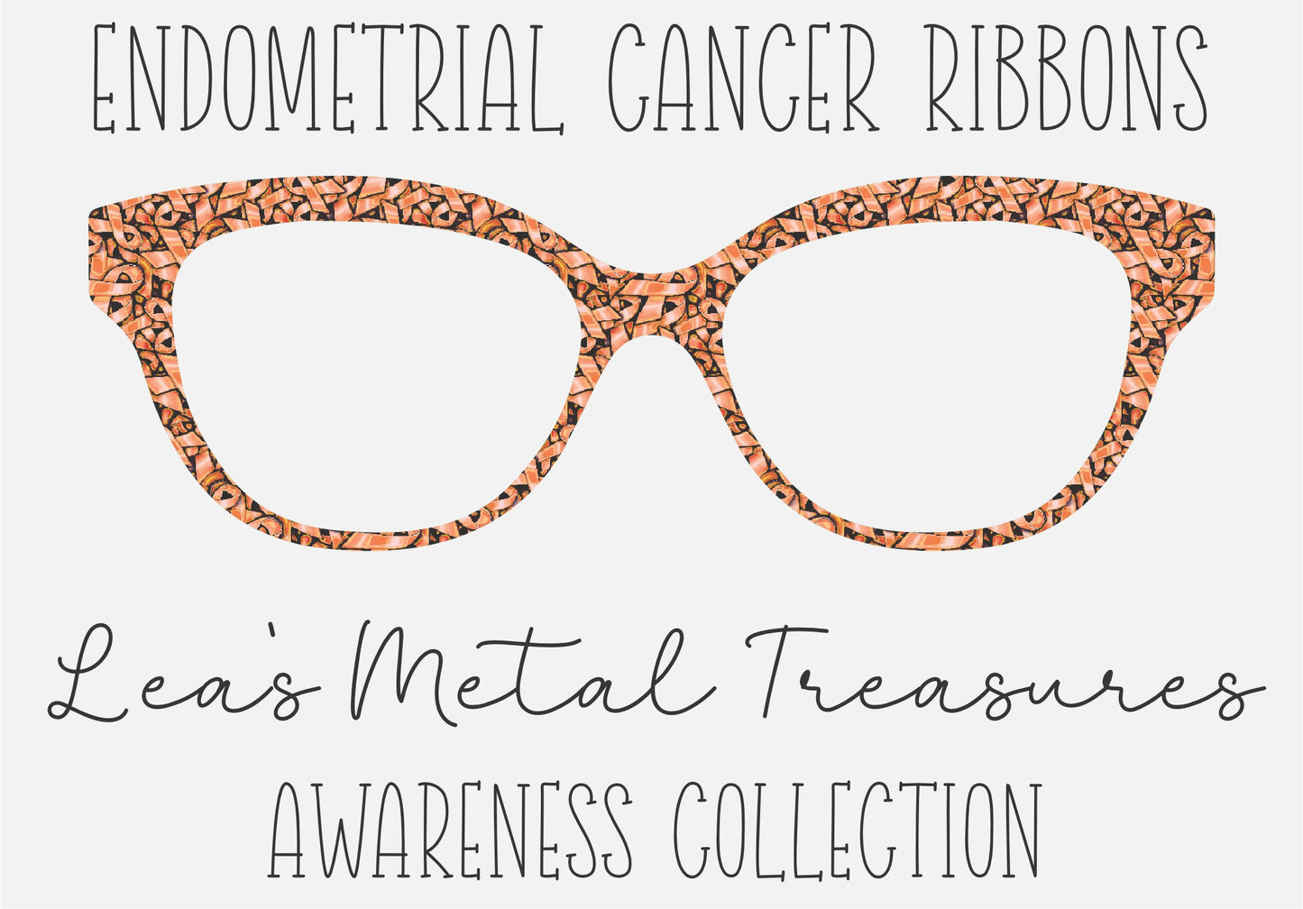 Endometrial Cancer Ribbons Eyewear Frame Toppers COMES WITH MAGNETS