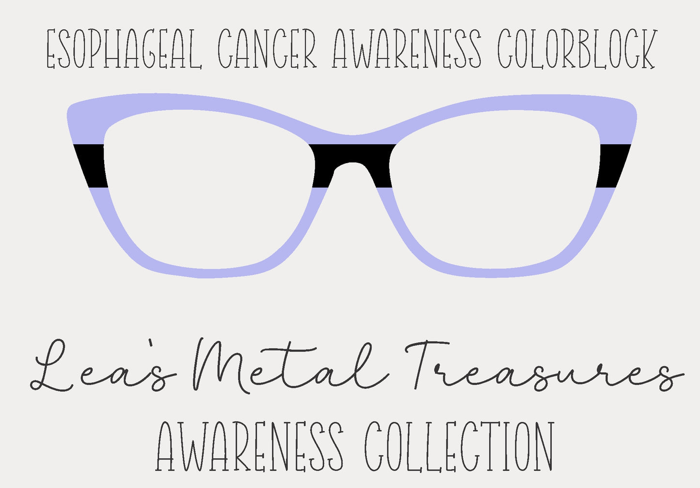 Esophageal Cancer Awareness Colorblock  Eyewear Frame Toppers