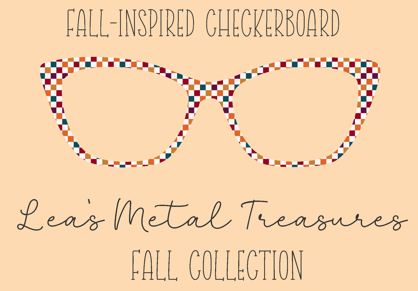 Fall Inspired Checkerboard Eyewear Frame Toppers