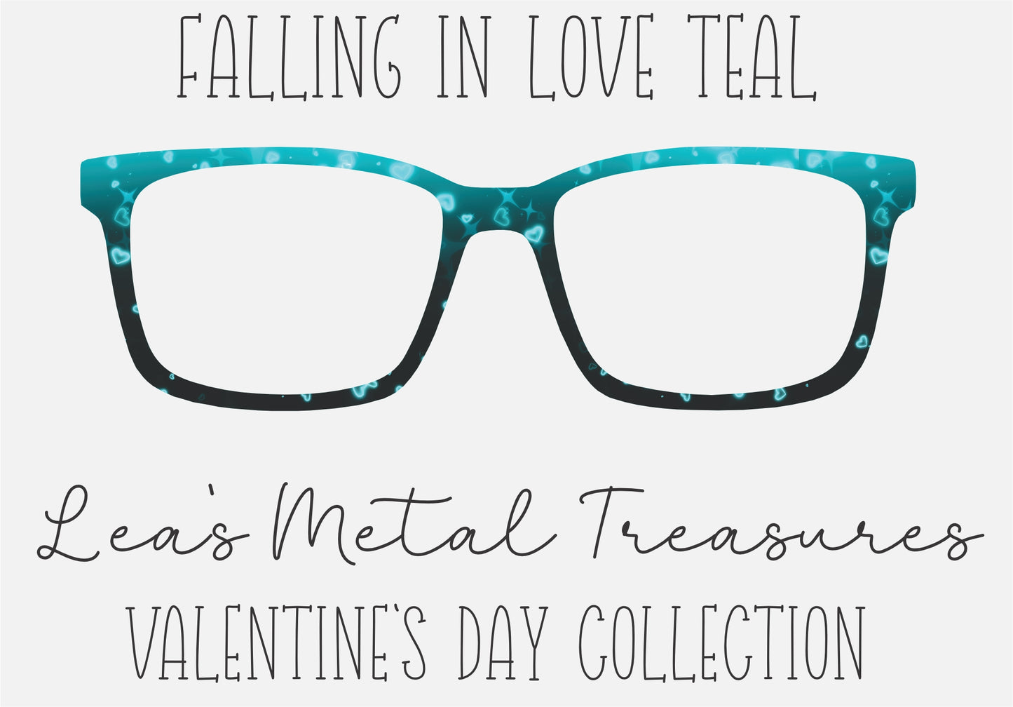 Falling In Love Teal Eyewear Printed Magnetic Eyeglasses Topper