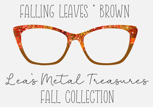 Falling Leaves Brown Burlap Eyewear Toppers COMES WITH MAGNETS