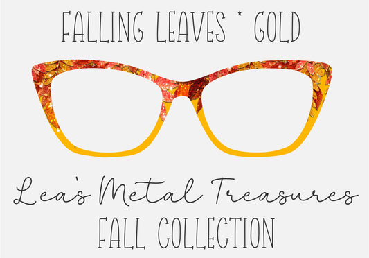 Falling Leaves Gold Burlap Eyewear Toppers COMES WITH MAGNETS