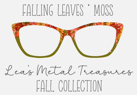 Falling Leaves Moss Burlap Eyewear Toppers COMES WITH MAGNETS
