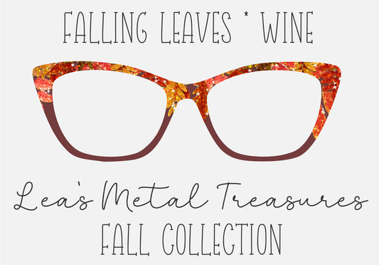 Falling Leaves Wine Burlap Eyewear Toppers COMES WITH MAGNETS