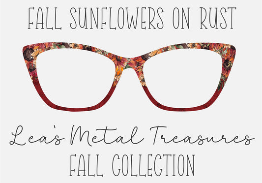 Fall Sunflowers on Rust Eyewear Toppers COMES WITH MAGNETS