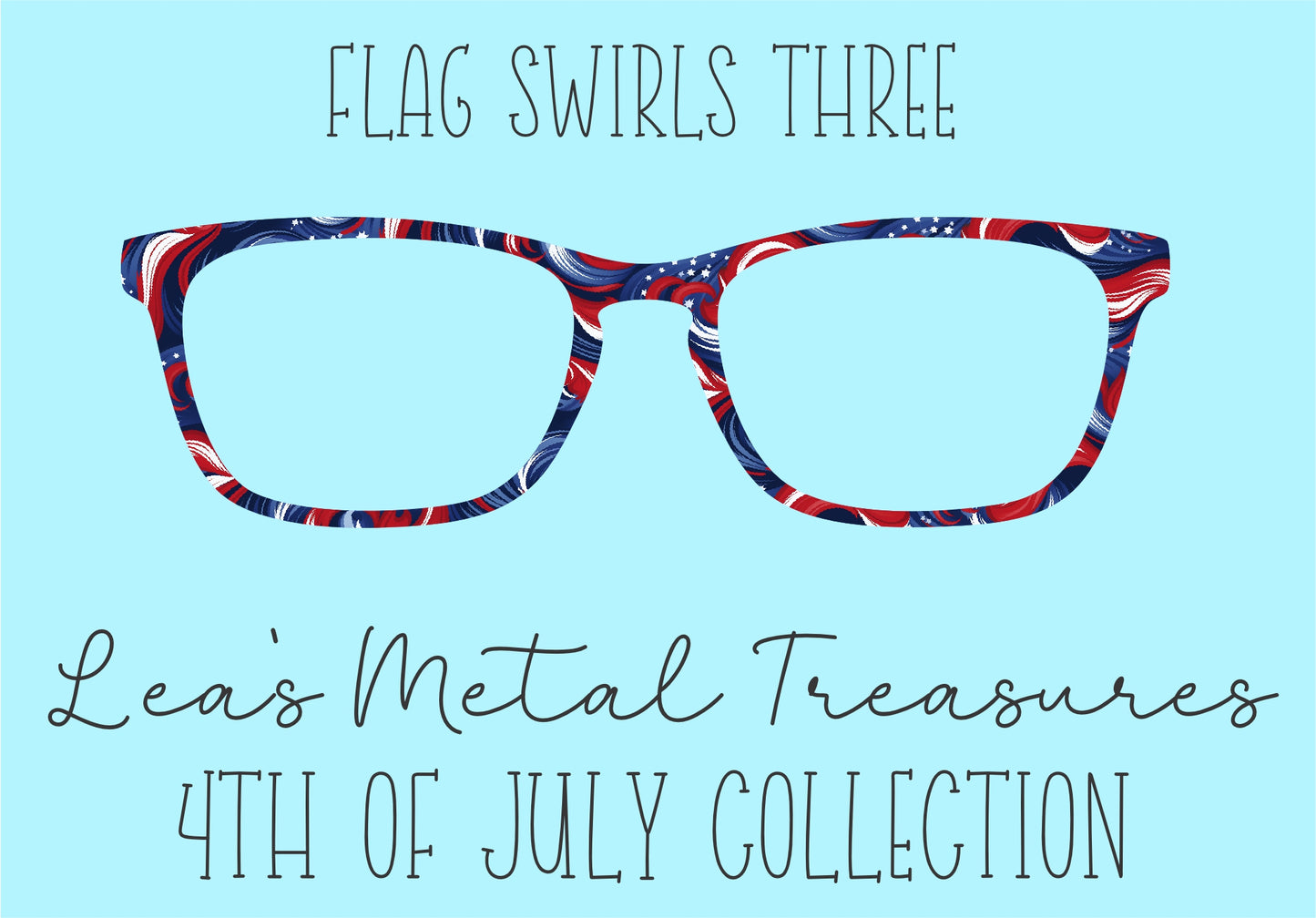 Flag Swirls 3 Eyewear Frame Toppers