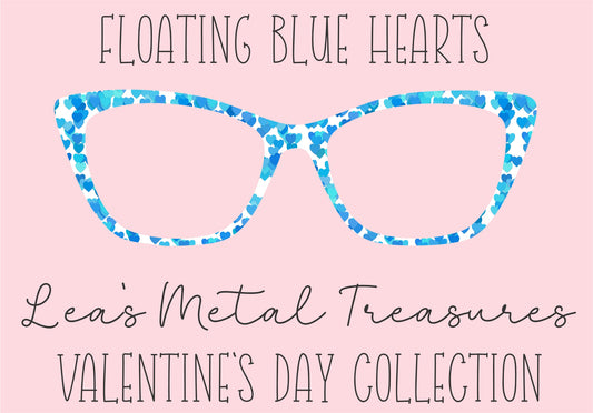 Floating Blue Hearts Eyewear Printed Magnetic Eyeglasses Topper