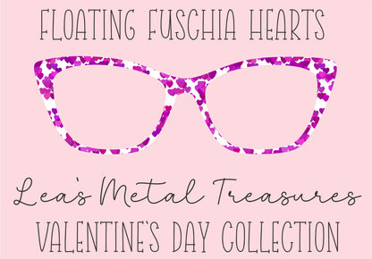 Floating Fushia Hearts Eyewear Printed Magnetic Eyeglasses Topper