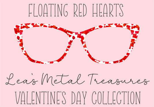Floating Red Hearts Eyewear Printed Magnetic Eyeglasses Topper