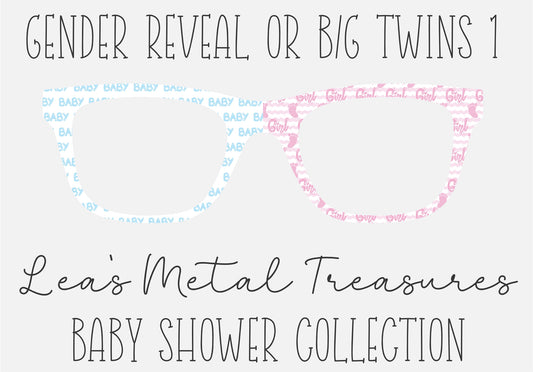 Gender Reveal B-G Twins 1 TOPPER COMES WITH MAGNETS
