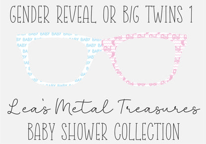Gender Reveal B-G Twins 1 TOPPER COMES WITH MAGNETS