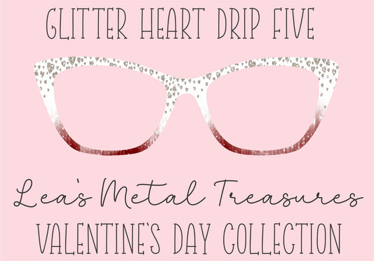 Glitter Heart Drip 5 Eyewear Printed Magnetic Eyeglasses Topper
