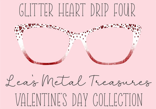 Glitter Heart Drip 4 Eyewear Printed Magnetic Eyeglasses Topper