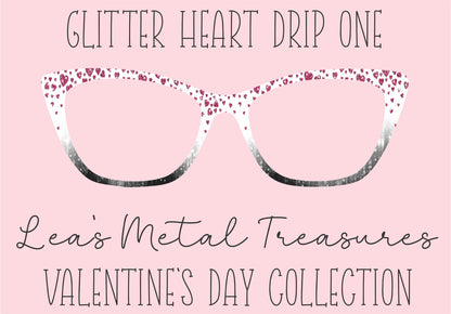 Glitter Heart Drip 1 Eyewear Printed Magnetic Eyeglasses Topper
