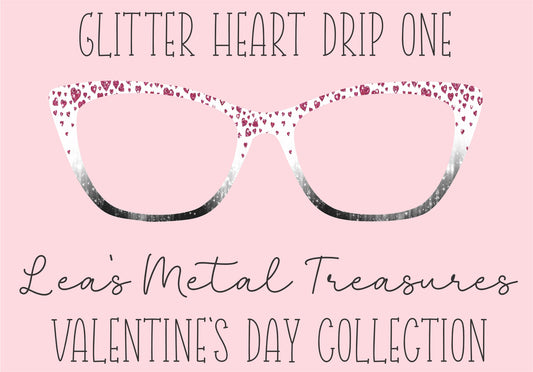 Glitter Heart Drip 1 Eyewear Printed Magnetic Eyeglasses Topper