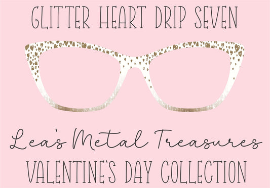 Glitter Heart Drip 7 Eyewear Printed Magnetic Eyeglasses Topper