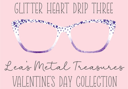 Glitter Heart Drip 3 Eyewear Printed Magnetic Eyeglasses Topper