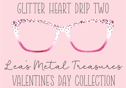 Glitter Heart Drip 2 Eyewear Printed Magnetic Eyeglasses Topper