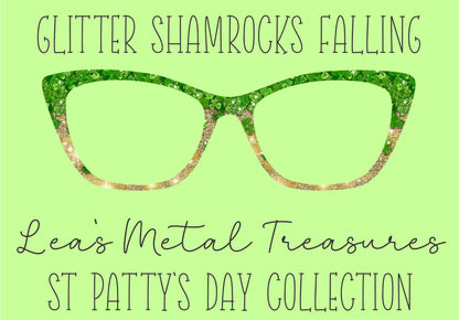 Glitter Shamrocks Falling Eyewear Frame Toppers COMES WITH MAGNETS