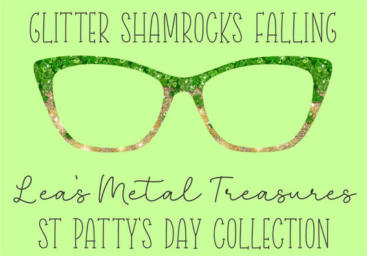 Glitter Shamrocks Falling Eyewear Frame Toppers COMES WITH MAGNETS