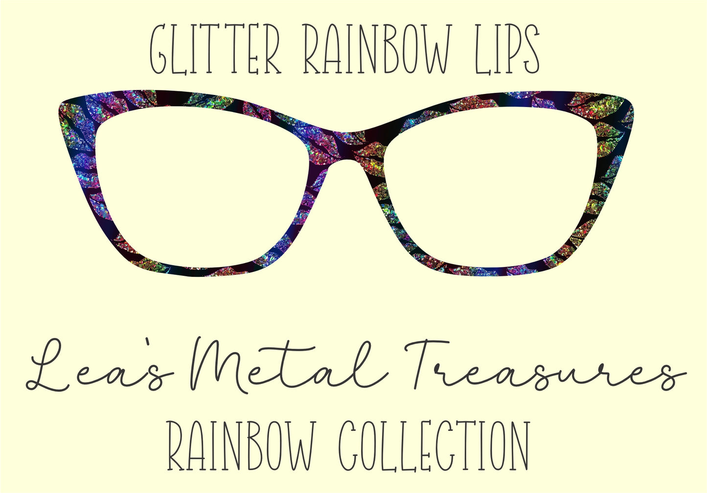 Glitter Rainbow Lips Eyewear Frame Toppers