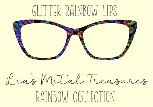 Glitter Rainbow Lips Eyewear Frame Toppers