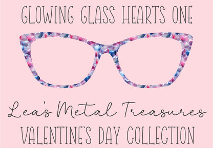 Glowing Glass Hearts One Eyewear Printed Magnetic Eyeglasses Topper