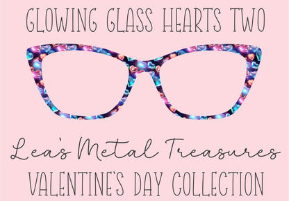 Glowing Glass Hearts Two Eyewear Printed Magnetic Eyeglasses Topper