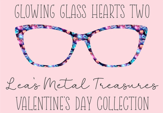 Glowing Glass Hearts Two Eyewear Printed Magnetic Eyeglasses Topper