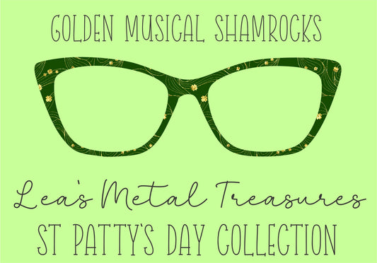 Golden Musical Shamrocks Eyewear Frame Toppers COMES WITH MAGNETS