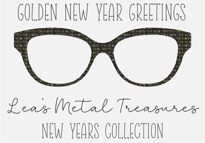 Golden New Year Greetings Eyewear Frame Toppers COMES WITH MAGNETS