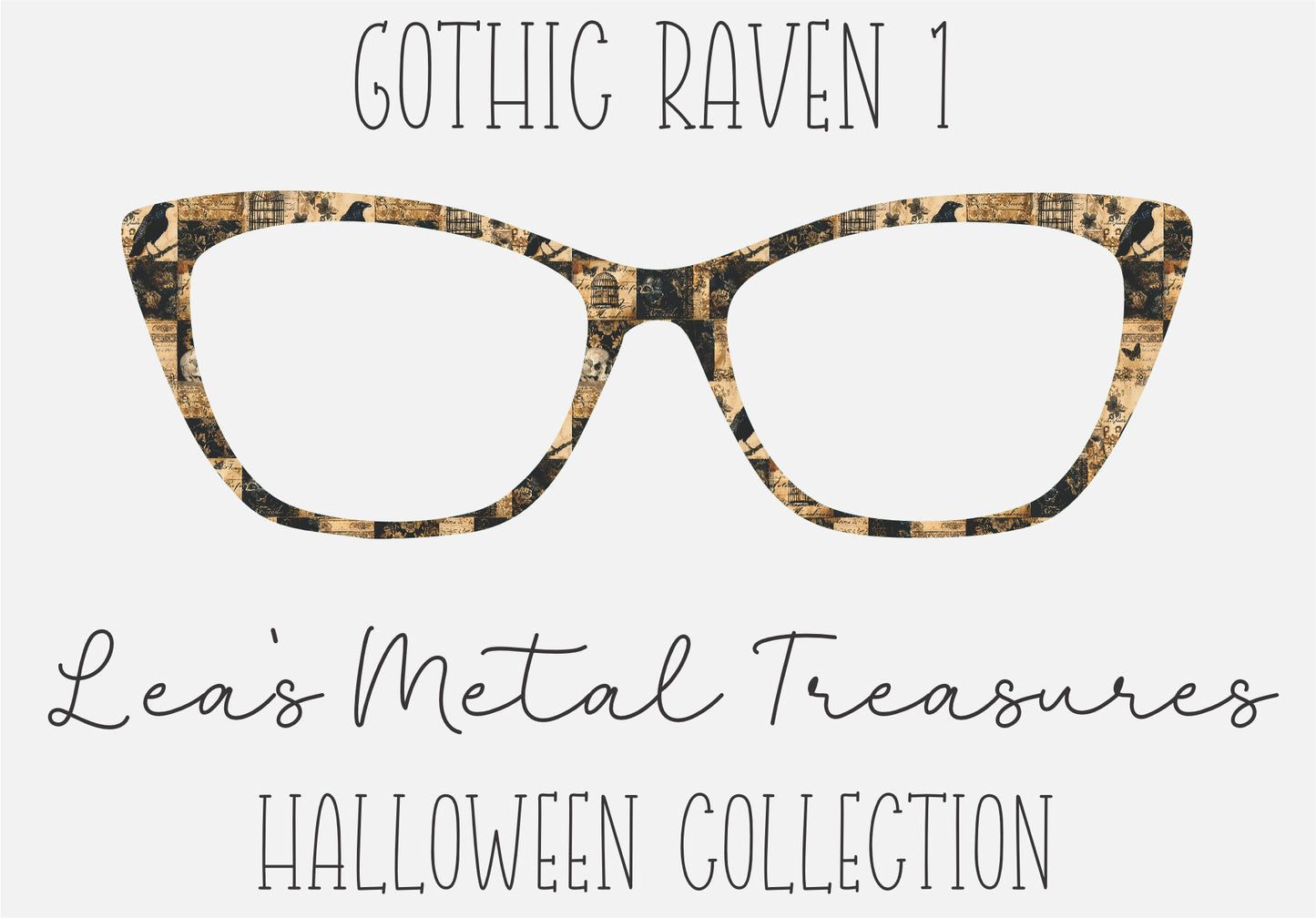 Gothic Raven 1 Eyewear Frame Toppers COMES WITH MAGNETS